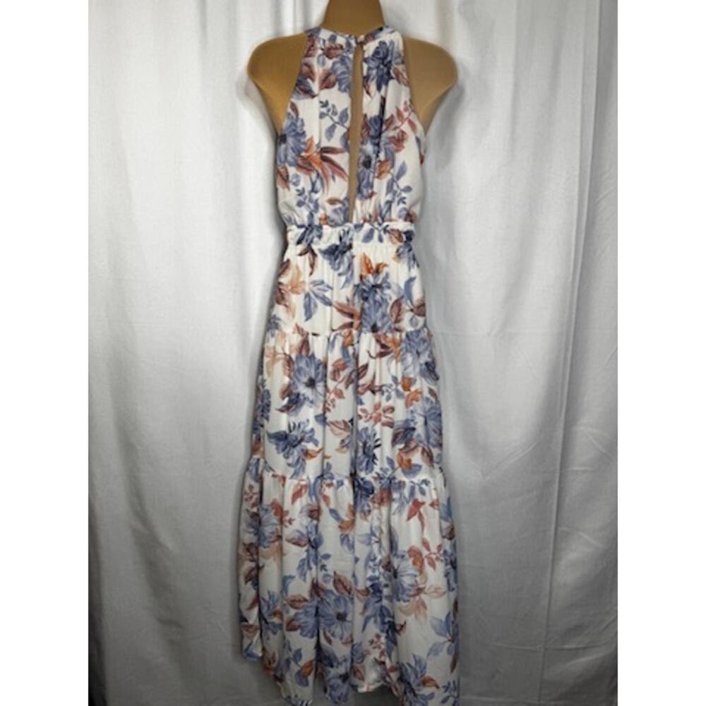 391. Japna Floral Halter Maxi Dress Size S EUC - Picture 2 of 7